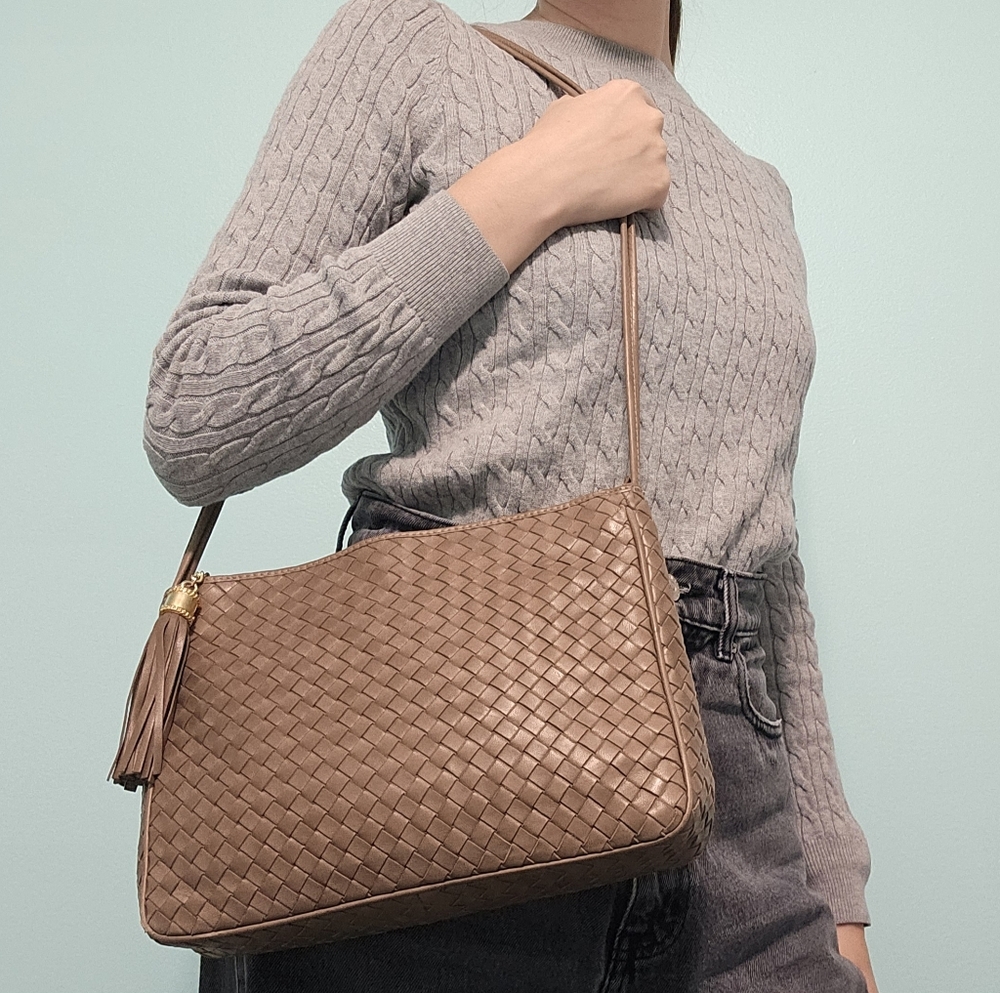 Vinatge Cosci Woven Leather Shoulder Bag, Handmade in Italy - Picture 3 of 10